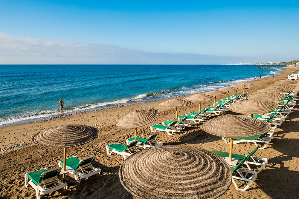 Playa de la Fontanilla beach, Marbella, Costa Del Sol, Spain art print by Michael DeFreitas for $57.95 CAD