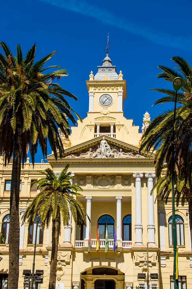Ayuntamiento de Malaga (Malaga City Hall) and Pedro Luis Alonso Gardens, Malaga, Spain. art print by Michael DeFreitas for $57.95 CAD