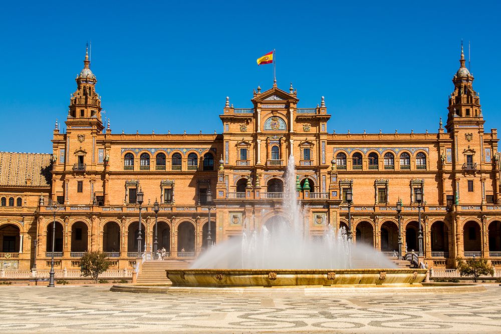 Vicente Traver fountain, Plaza de Espana, Seville, Andalusia, Spain. art print by Michael DeFreitas for $57.95 CAD