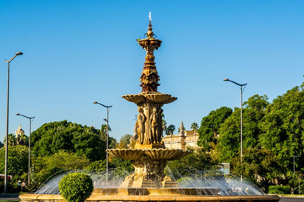 Fuente de las Cuatro Estaciones (Fountain of the Four Seasons), Seville, Andalusia, Spain. art print by Michael DeFreitas for $57.95 CAD