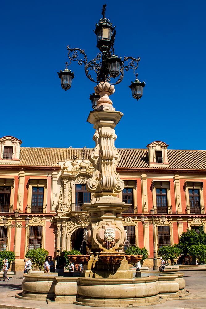 Palacio Arzobispal and Fuente Farola, Plaza Virgen de los Reyes, Seville, Andalusia, Spain. art print by Michael DeFreitas for $57.95 CAD