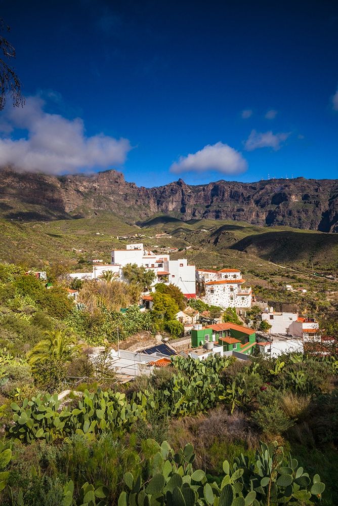 Spain-Canary Islands-Gran Canaria Island-San Bartolome de Tirajana-high angle view of town art print by Walter Bibikow for $57.95 CAD