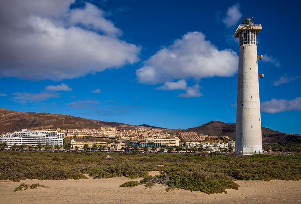 Canary Islands-Fuerteventura Island-Morro Jable-Faro de Morro Jable lighthouse art print by Walter Bibikow for $57.95 CAD