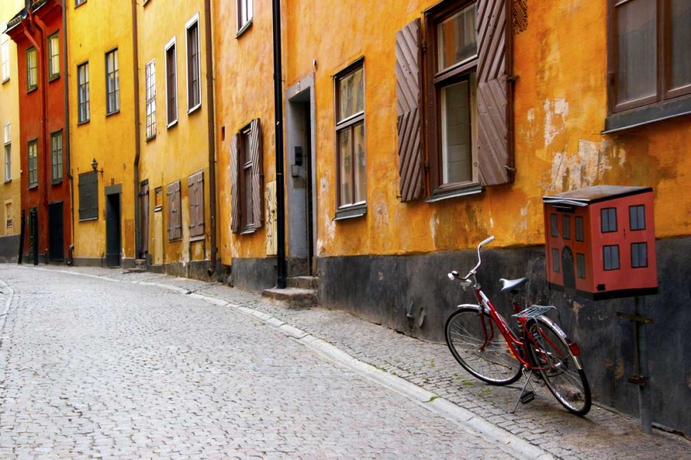 Sweden, Stockholm Street scene in Gamla Stan art print by Nancy ,  Steve Ross for $57.95 CAD