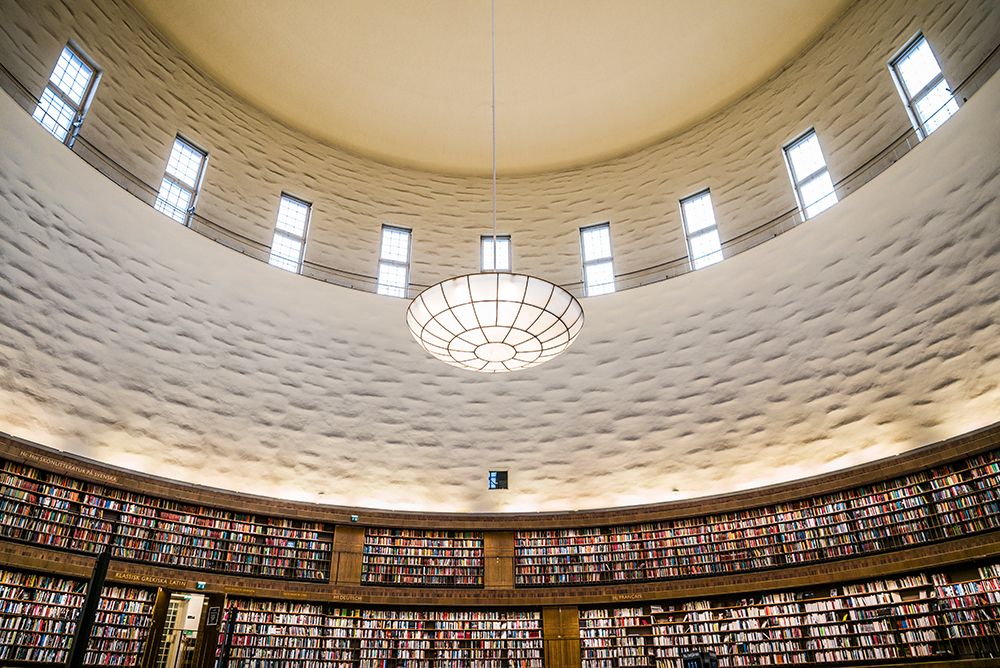 Sweden-Stockholm-City Library-circular interior by architect Erik Gunnar Asplund art print by Walter Bibikow for $57.95 CAD