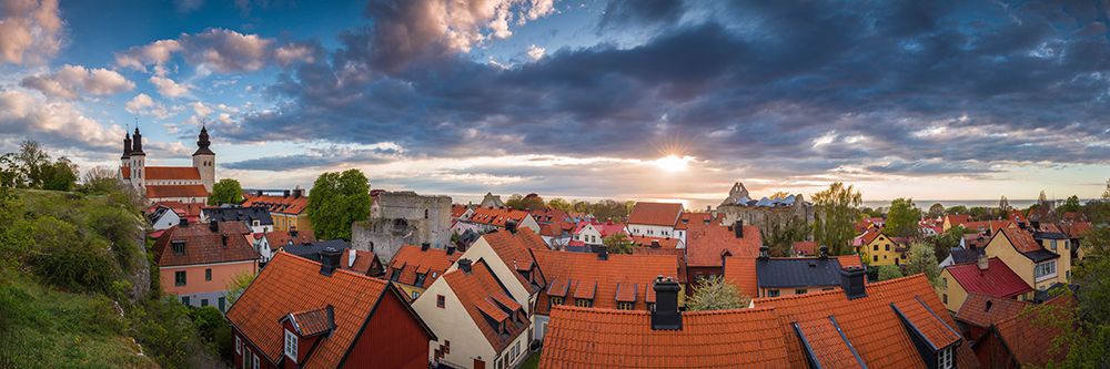 Sweden-Gotland Island-Visby-Visby Cathedral-12th century-and the city skyline art print by Walter Bibikow for $57.95 CAD