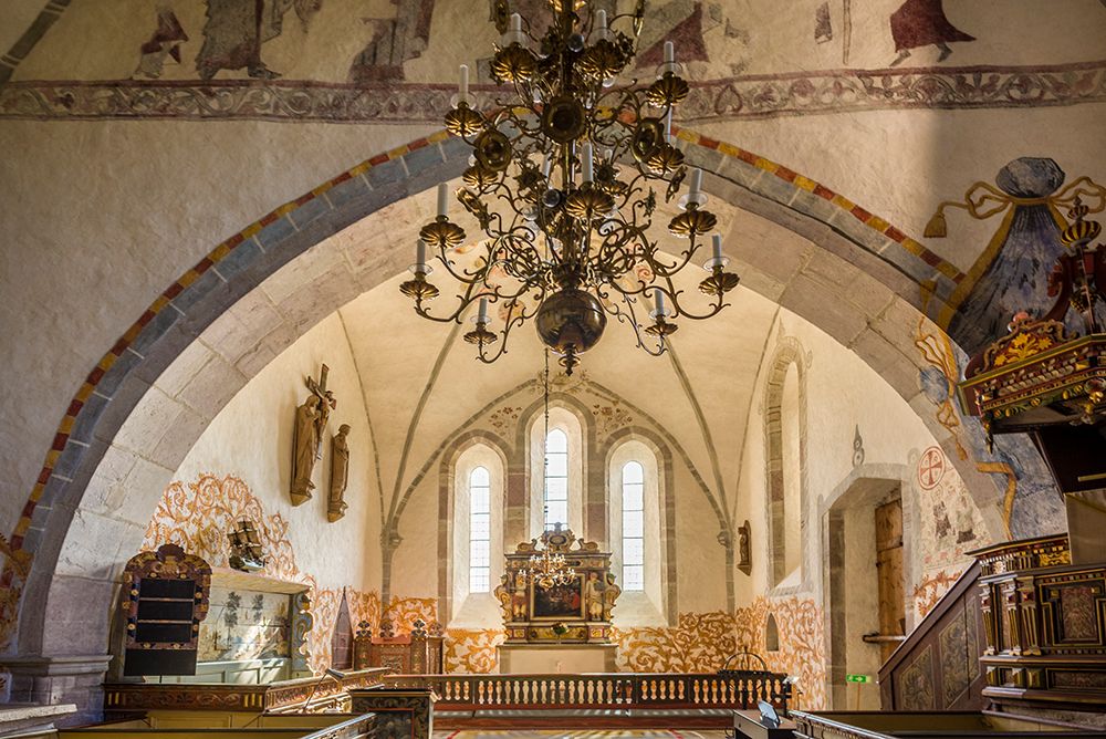 Sweden-Gotland Island-Bro-Bro church-interior art print by Walter Bibikow for $57.95 CAD