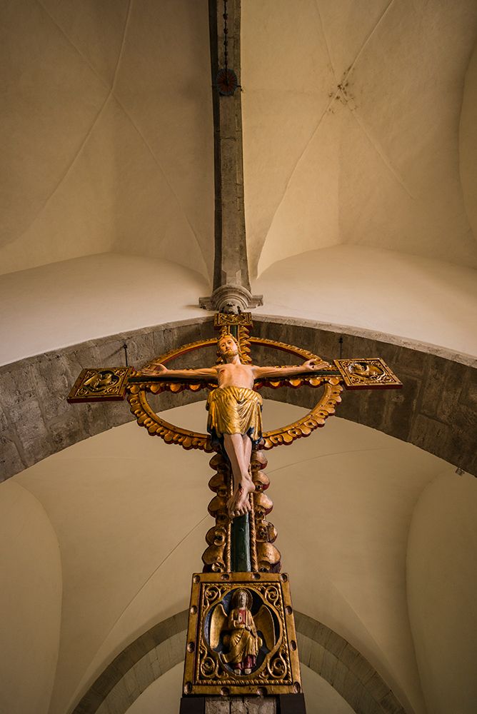 Sweden-Gotland Island-Stanga-Stanga church-interior crucifix art print by Walter Bibikow for $57.95 CAD