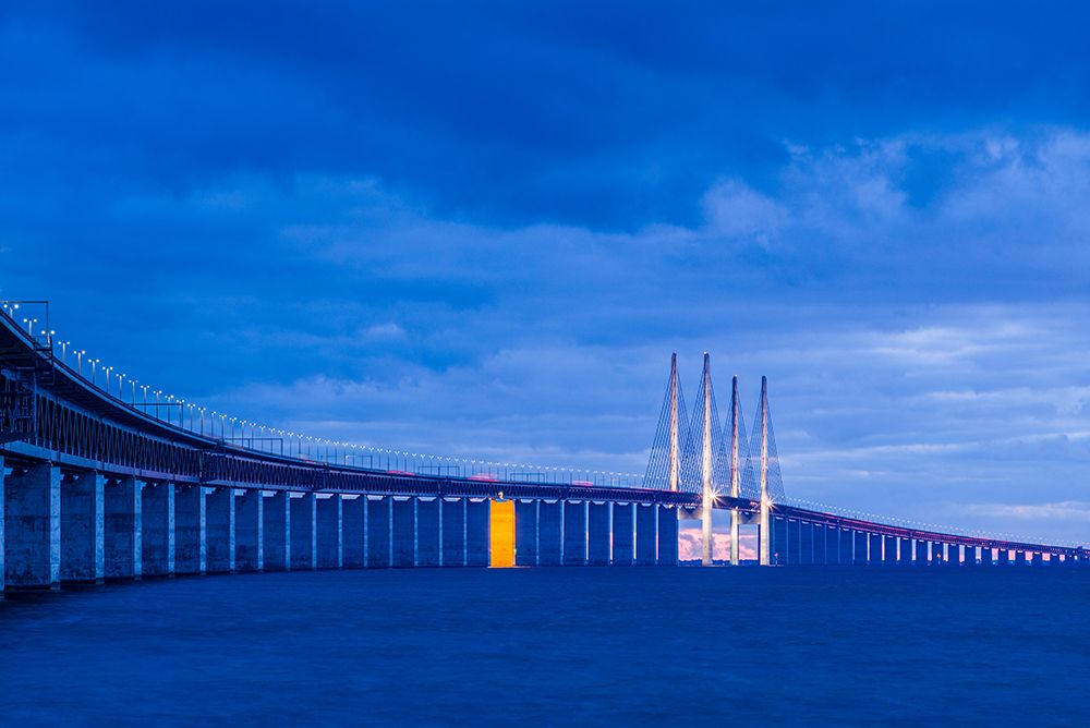 Sweden-Scania-Malmo-Oresund Bridge-longest cable-tied bridge in Europe-linking Sweden and Denmark-d art print by Walter Bibikow for $57.95 CAD