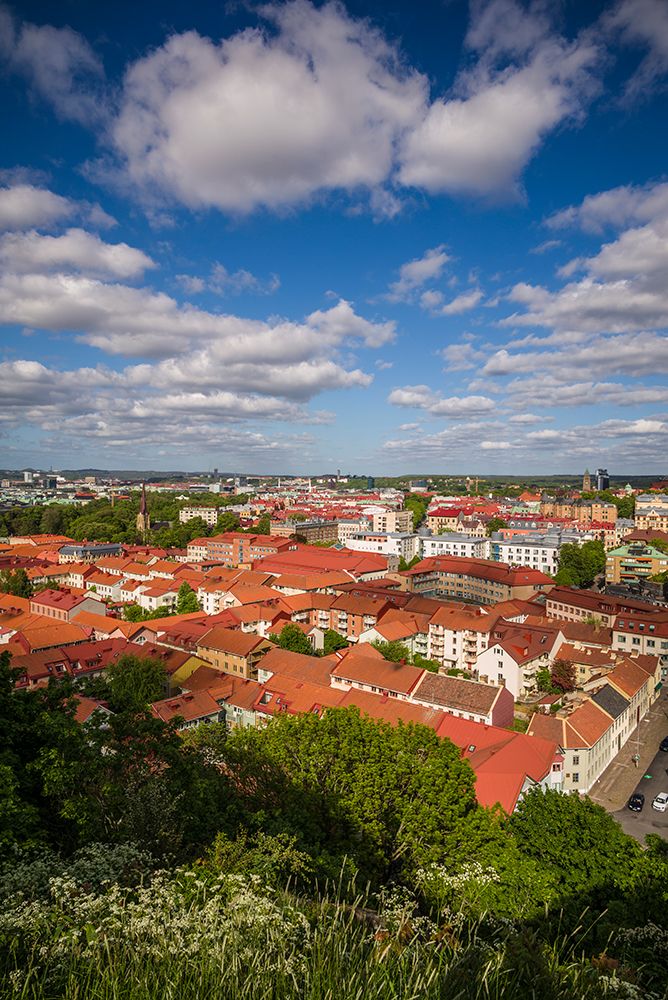 Sweden-Vastragotland and Bohuslan-Gothenburg-high angle city view from the Skansparken-late afterno art print by Walter Bibikow for $57.95 CAD