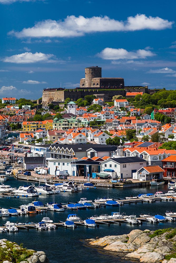 Sweden-Bohuslan-Marstrand-island town view with the 17th century Carlsten fortress art print by Walter Bibikow for $57.95 CAD