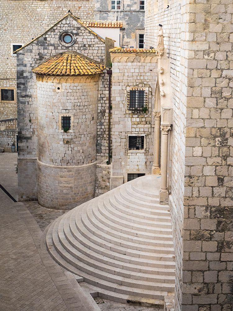 Croatia-Dubrovnik. Stairs of Dominican Monastery in old town Dubrovnik. art print by Julie Eggers for $57.95 CAD
