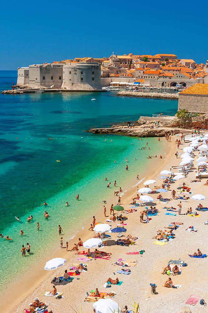 Dubrovnik-Croatia-Beach on the Adriatic Sea near Old Town art print by Tom Haseltine for $57.95 CAD