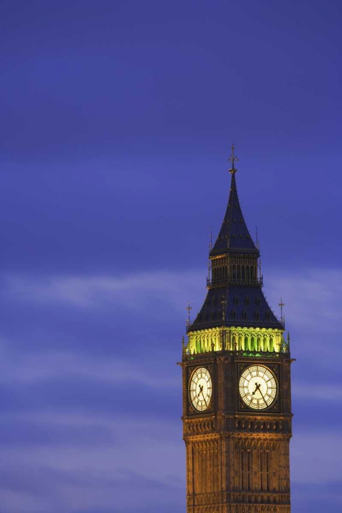 Great Britain, London Clock Tower at dusk art print by Dennis Flaherty for $57.95 CAD