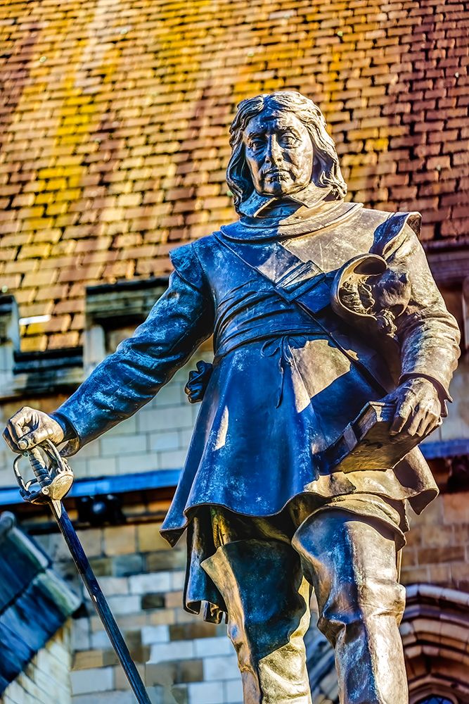 Oliver Cromwell statue, houses of Parliament, Westminster, London, England. art print by William Perry for $57.95 CAD