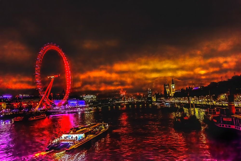 Big Eye Ferris Wheel, Westminster Bridge, Westminster, London, England. art print by William Perry for $57.95 CAD