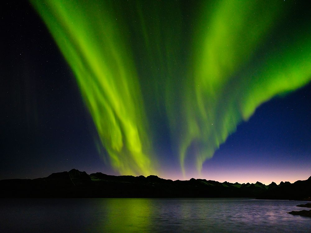 Northern lights over Angmagssalik Fjord-Greenland- Danish Territory art print by Martin Zwick for $57.95 CAD
