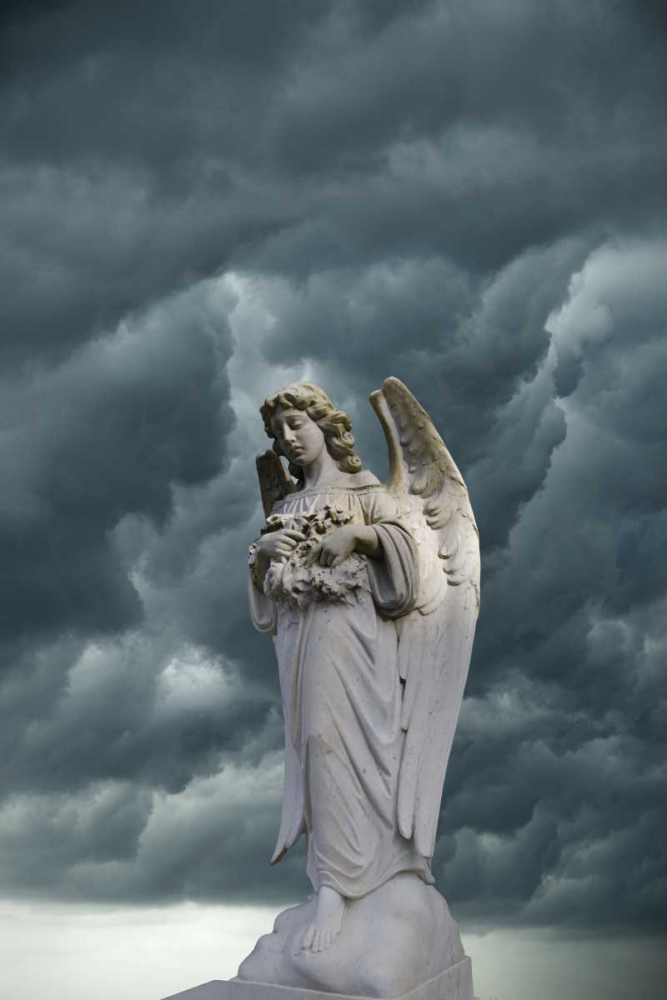 Artistic creation of angel and dark clouds art print by Jim Zuckerman for $57.95 CAD
