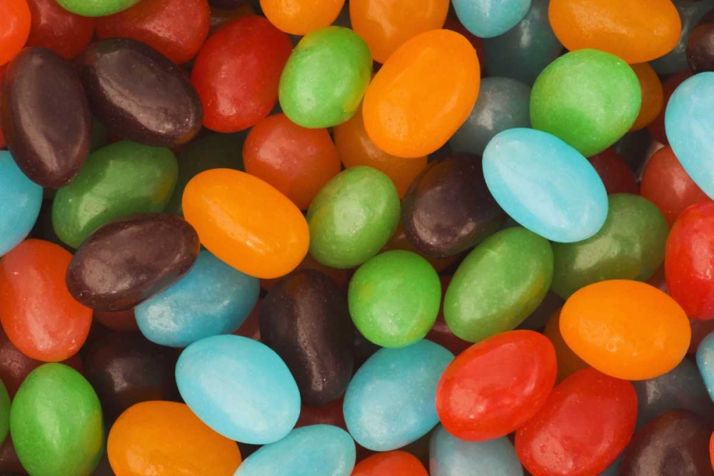Colorful assortment of jelly bean candy art print by Dennis Flaherty for $57.95 CAD