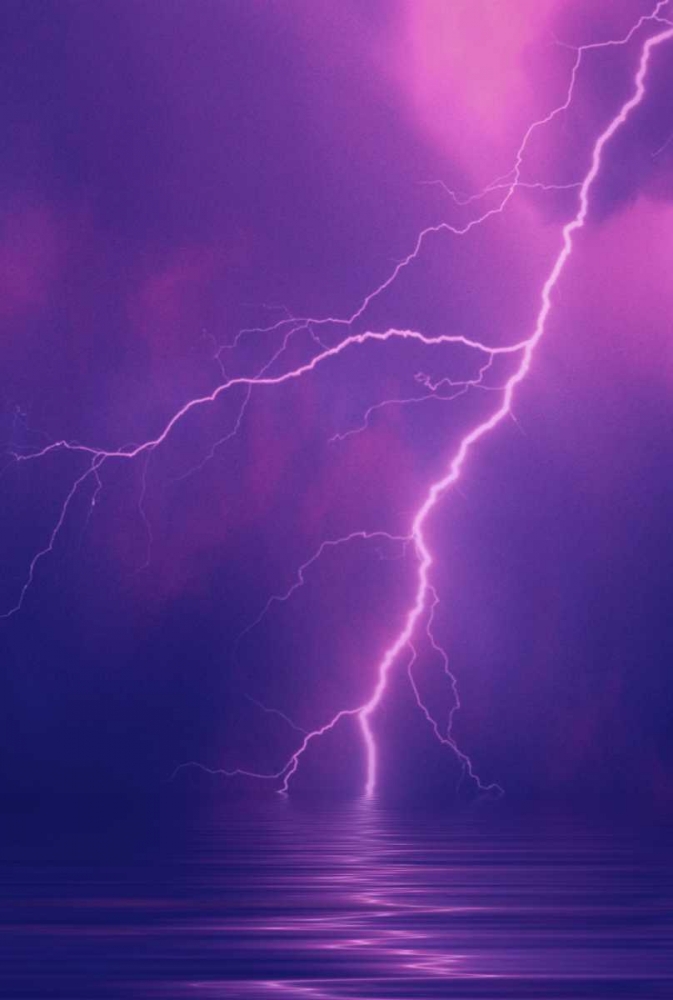 Lightning bolts over water art print by Steve Satushek for $57.95 CAD