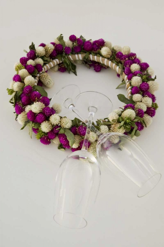 French Polynesia, Tahaa Wreath and wine glasses art print by Wendy Kaveney for $57.95 CAD