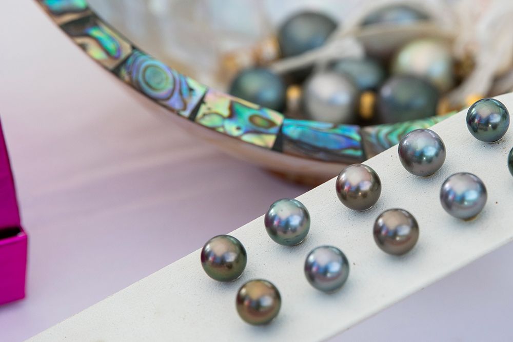 South Pacific, French Polynesia, Mangareva, Rikitea. Black pearls that the island is famous for. art print by Cindy Miller Hopkins for $57.95 CAD
