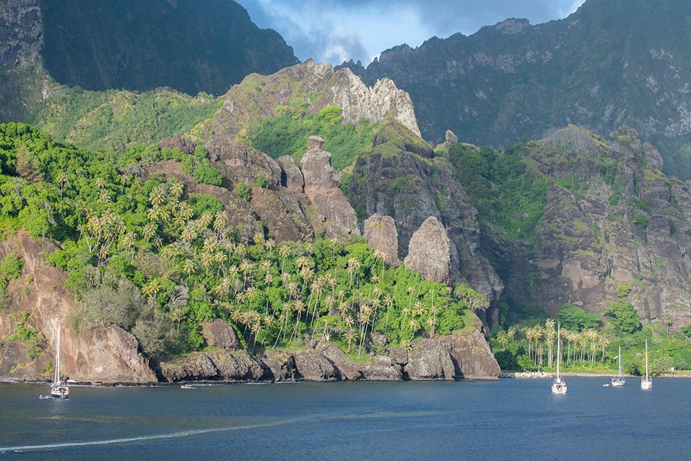 French Polynesia, Marquesas, Hana Vave, Bay of Virgins. Bay with The Virgins rock formation. art print by Cindy Miller Hopkins for $57.95 CAD