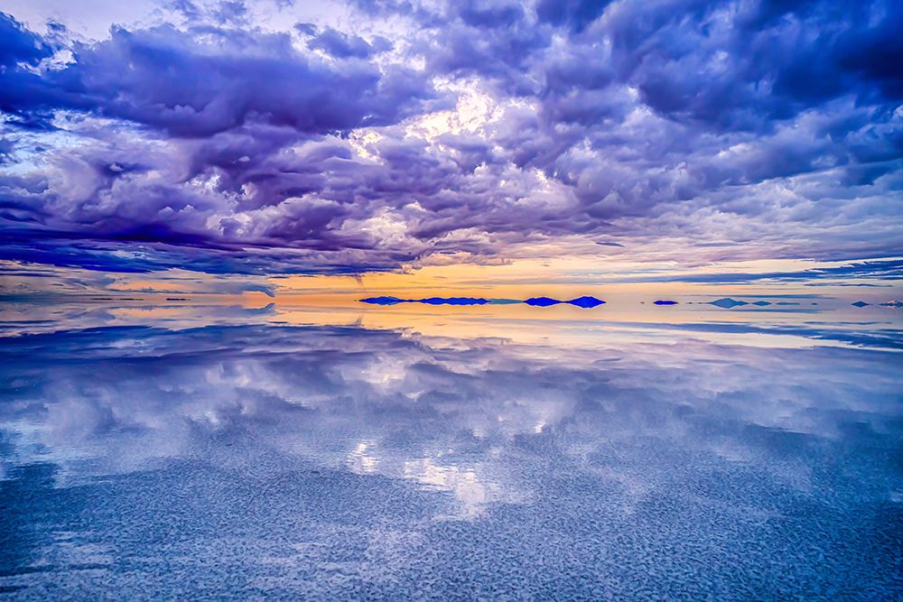 Salar de Uyuni, Bolivia. Sunset over the Salar de Uyuni, the worlds largest salt flat. art print by Murray McCallum for $57.95 CAD