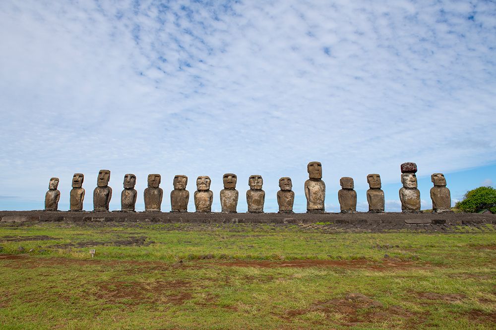 Chile, Easter Island, aka Rapa Nui. Tongariki, with 15 traditional moai statues. UNESCO Site. art print by Cindy Miller Hopkins for $57.95 CAD