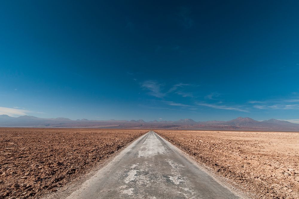 Empty road through a salt flat in the Salar de Atacama Atacama Desert-Antofagasta Region-Chile art print by Sergio Pitamitz for $57.95 CAD