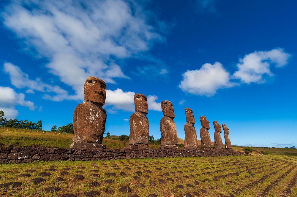 Moai statues of Ahu Akivi Rapa Nui-Easter island-Chile art print by Sergio Pitamitz for $57.95 CAD