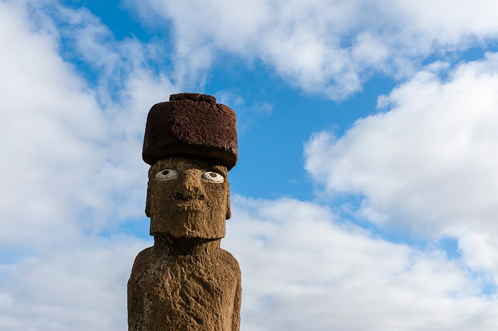 Ahu Ko Te Riku Moai statue stands in Tahat Archaeological Complex Rapa Nui-Easter island-Chile art print by Sergio Pitamitz for $57.95 CAD