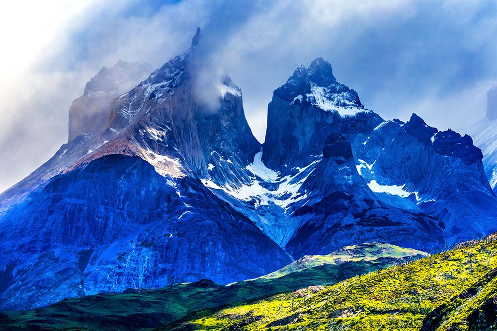 Paine Horns Three Granite Peaks-Torres del Paine National Park-Patagonia-Chile art print by William Perry for $57.95 CAD
