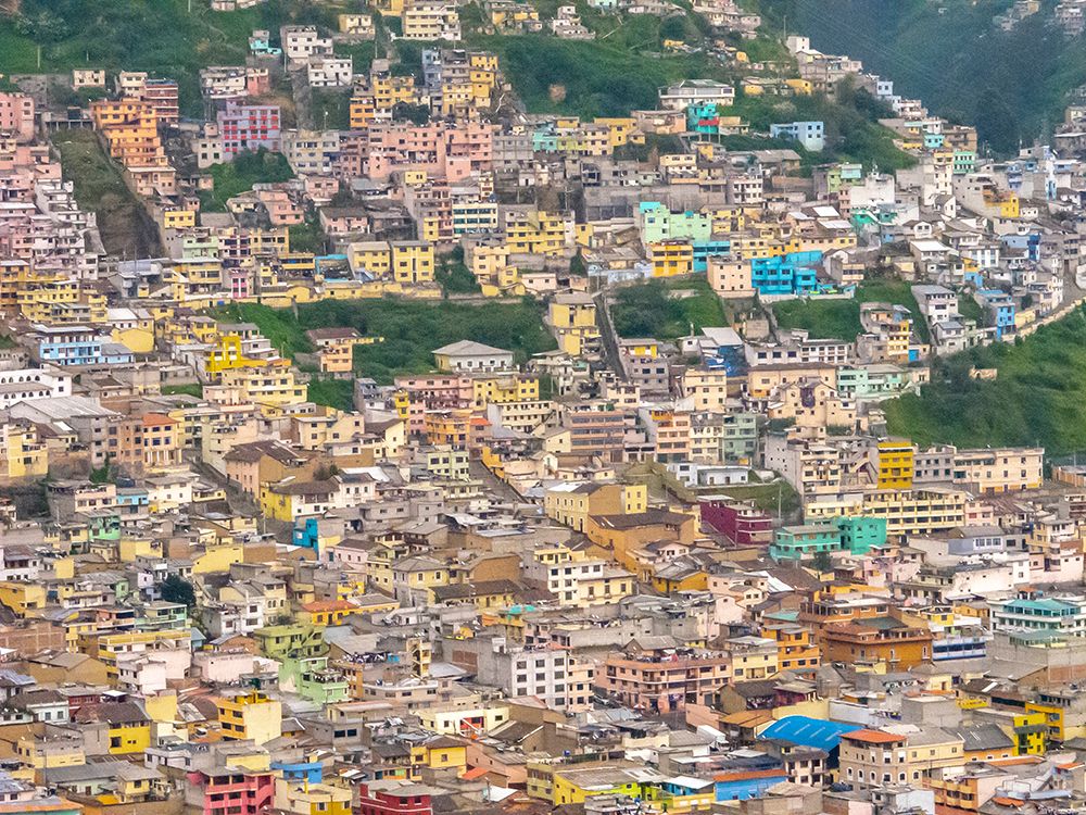 Ecuador-Quito. Aerial overview of Old Town buildings. art print by Jaynes Gallery for $57.95 CAD