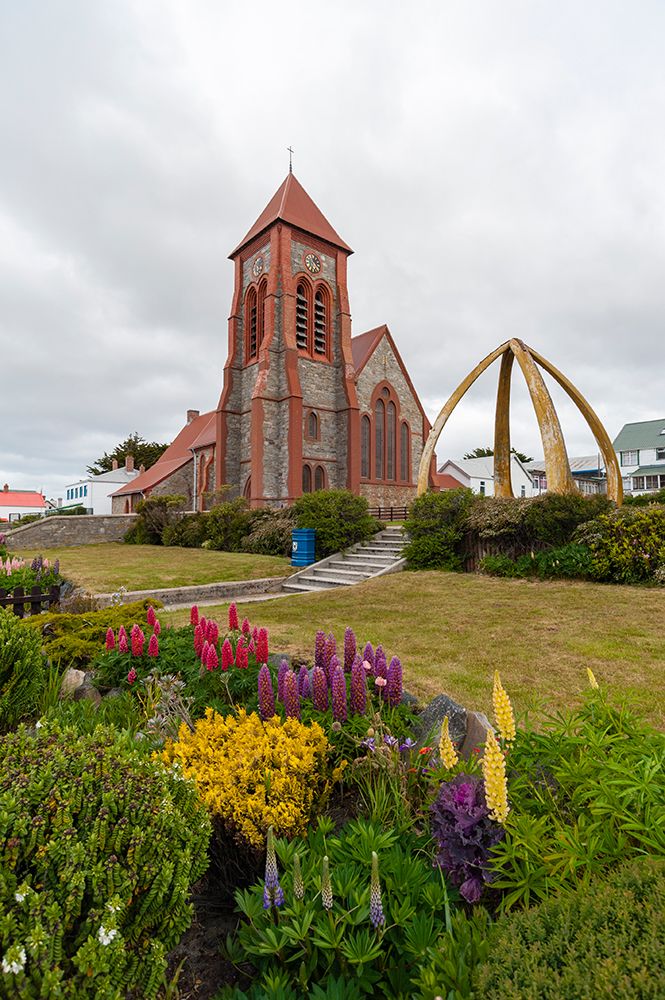 Christ Church Cathedral and the Whalebone Arch in Stanley-Falkland Islands art print by Sergio Pitamitz for $57.95 CAD