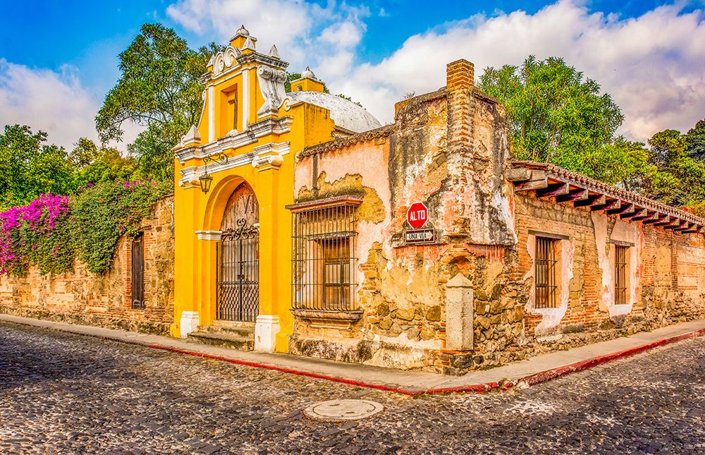 Antigua, Guatemala. 17th century Chapel Way of the Cross station in Street of the Steps. art print by Murray McCallum for $57.95 CAD