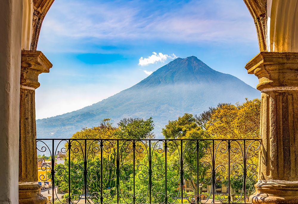 Antigua, Guatemala.Volcan de Agua, extinct volcano overthis Spanish colonial city and UNESCO Site. art print by Murray McCallum for $57.95 CAD