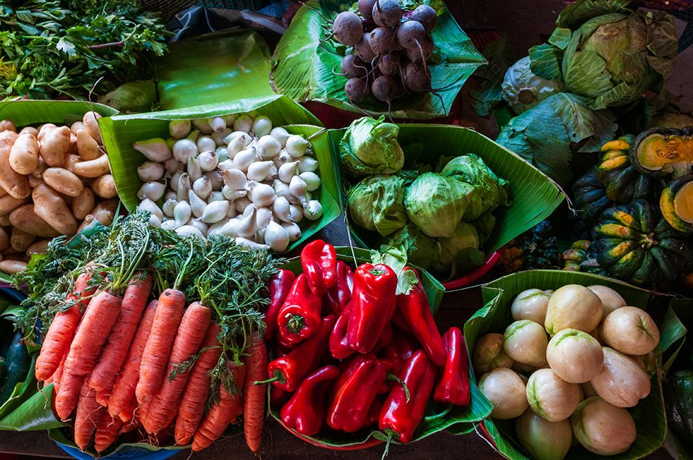Fresh vegetables for sale at the Santa Maria de Jesus market  Sacatepequez-Guatemala art print by Sergio Pitamitz for $57.95 CAD