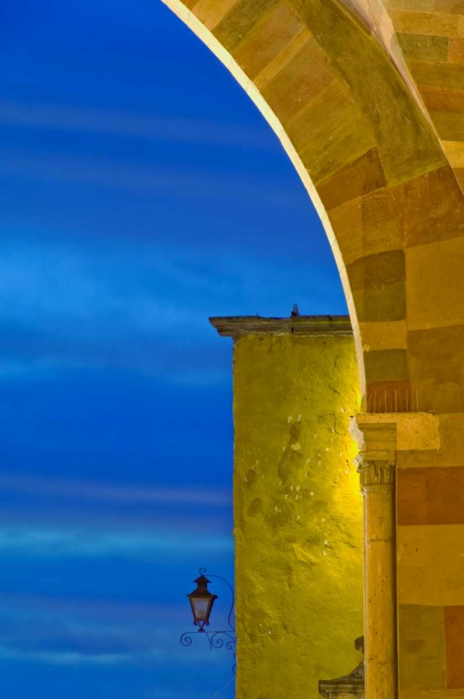 Mexico, Evening sky and light on church archway art print by Nancy Rotenberg for $57.95 CAD