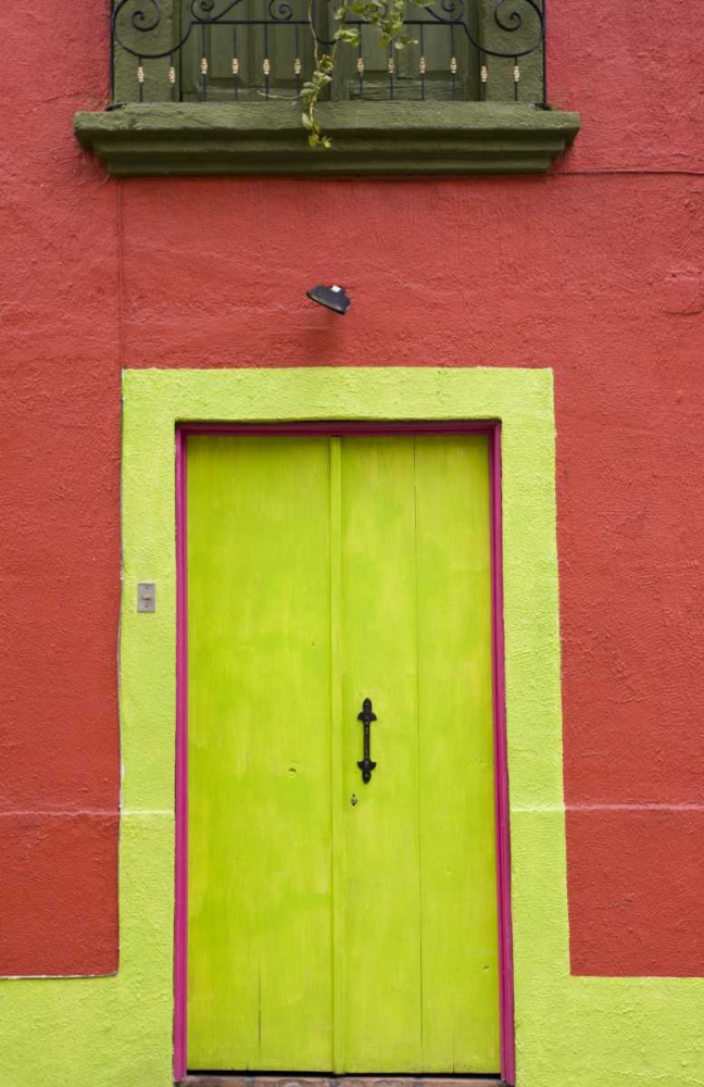 Mexico, Tlaquepaque Wall with lime green door art print by Bill Young for $57.95 CAD