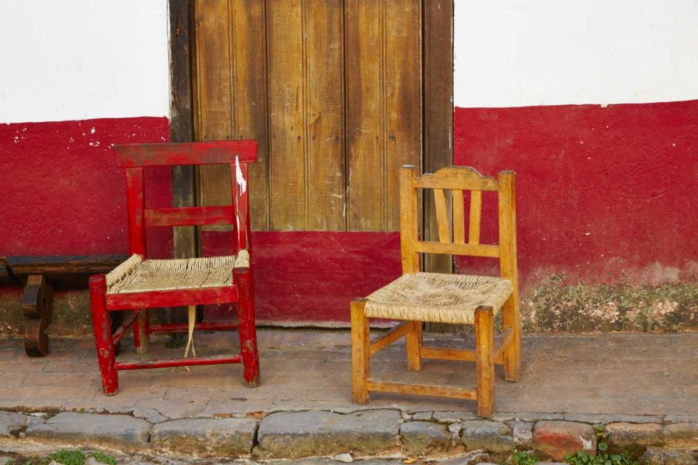 Mexico, Jalisco Rustic door and chairs art print by Steve Ross for $57.95 CAD