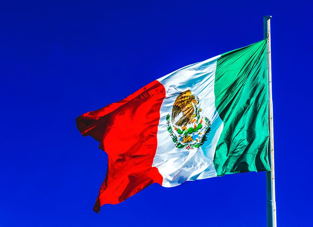 Colorful Mexican flag-San Jose del Cabo-Mexico art print by William Perry for $57.95 CAD