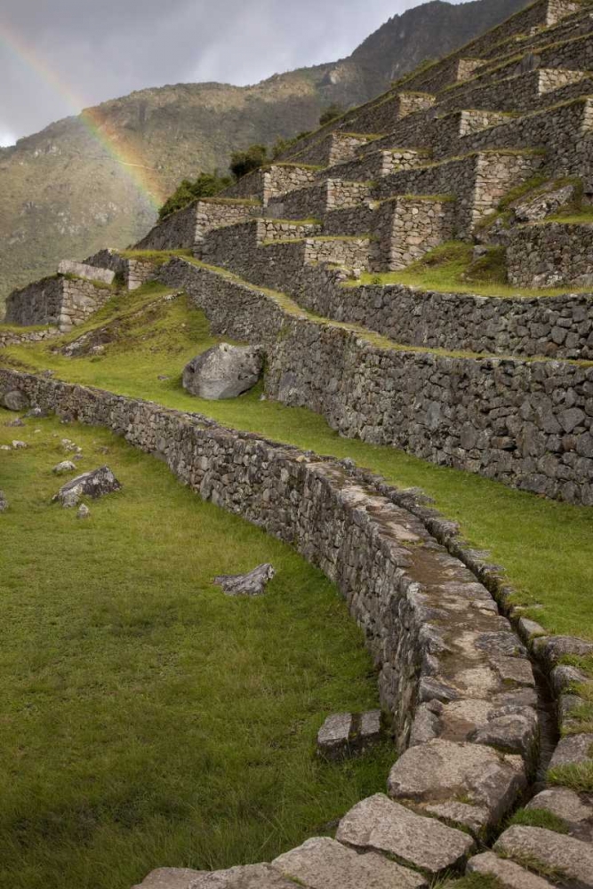 Rainbows over the terraces, Machu Picchu, Peru art print by Wendy Kaveney for $57.95 CAD