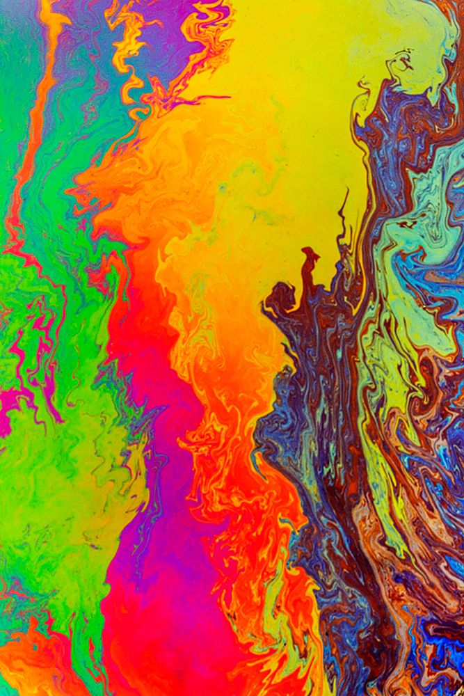 Abstract pattern in oil spilled in small stream-Costa Rica art print by Adam Jones for $57.95 CAD