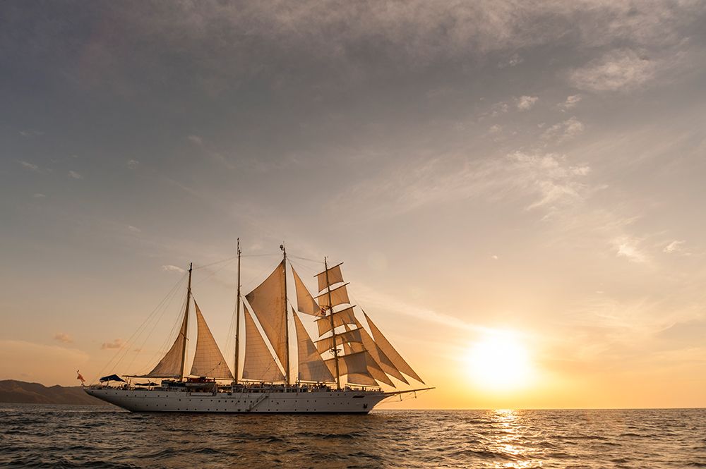 The Star Flyer sailing cruise ship underway at sunset Costa Rica art print by Sergio Pitamitz for $57.95 CAD