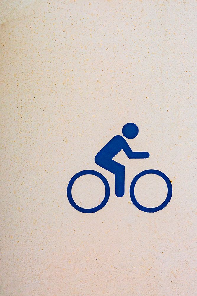 Bicycler icon painted on wall, USA art print by Rob Casey for $57.95 CAD