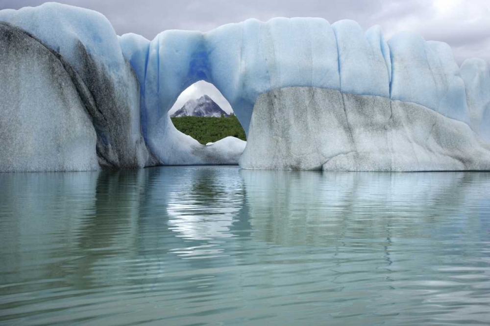 AK, Alsek Lake Mountain through hole in iceberg art print by Don Paulson for $57.95 CAD