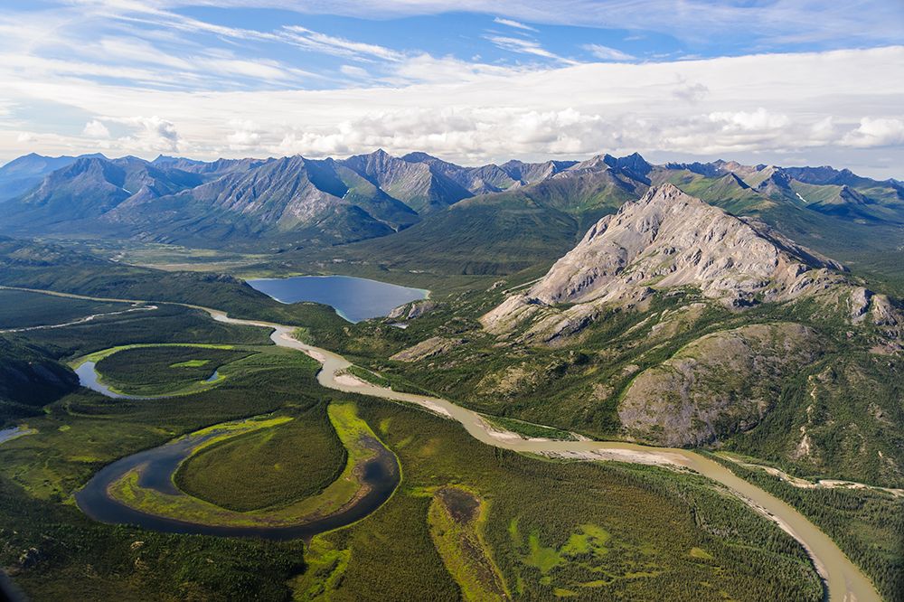 USA- Alaska- Gates of the Arctic National Park. Aerial view of the Alatna River. art print by Fredrik Norrsell for $57.95 CAD