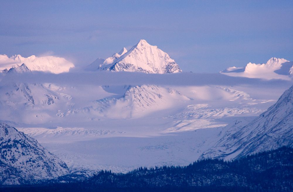 Landscape of snow covered mountain range-Homer-Alaska-US art print by Keren Su for $57.95 CAD