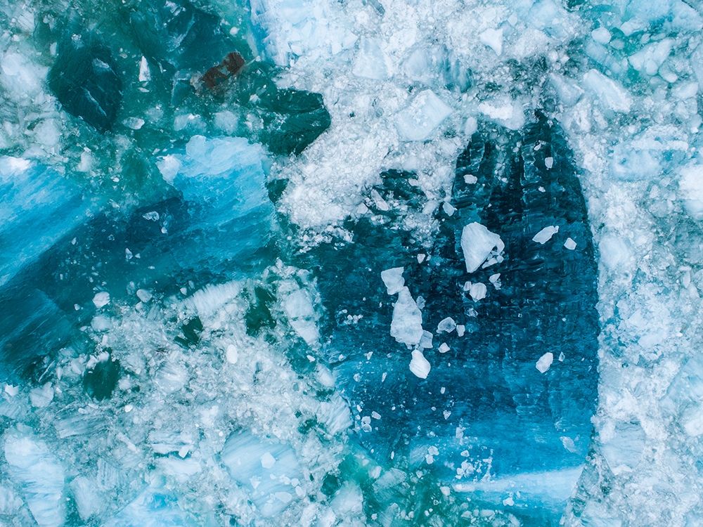 Alaska shattered icebergs floating near calving face of LeConte Glacier east of Petersburg art print by Paul Souders for $57.95 CAD